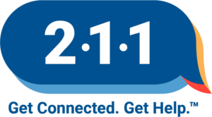 2-1-1 logo, Get Connected. Get Help.